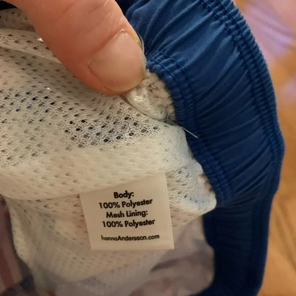 Hanna Andersson Sunblock Swim Trunks in Red White and Blue Stripes Size 4 - Picture 3 of 5